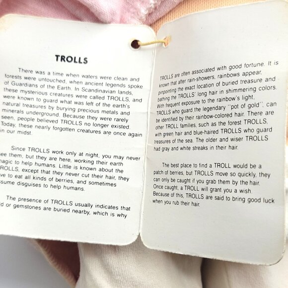 Vintage Russ Berrie Troll Kidz Doll BUFFY Girl Pink Dress Hat 12" WITH TAG - Picture 10 of 10